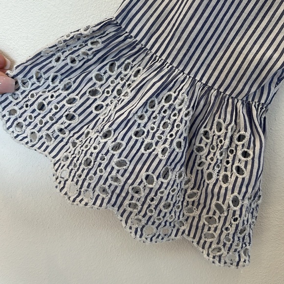 Beach Lunch Lounge Stripped Blouse Size M - Picture 3 of 5